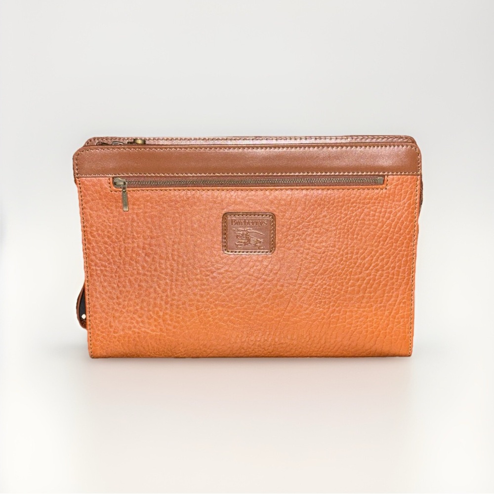 BURBERRY Brown Leather Clutch/Handbag/Wristlet (Pre-owned, Authentic & Vintage)
